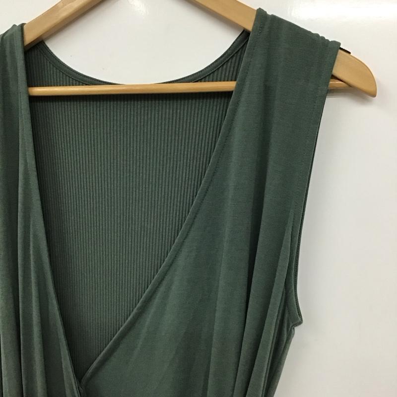 アズールバイマウジー AZUL BY MOUSSY ワンピース ロングスカート 250dss80-160e アイスクリーン3WAYジレ FREE 無地 カーキ / カーキ / khaki レディース USED 古着 中古 10152524