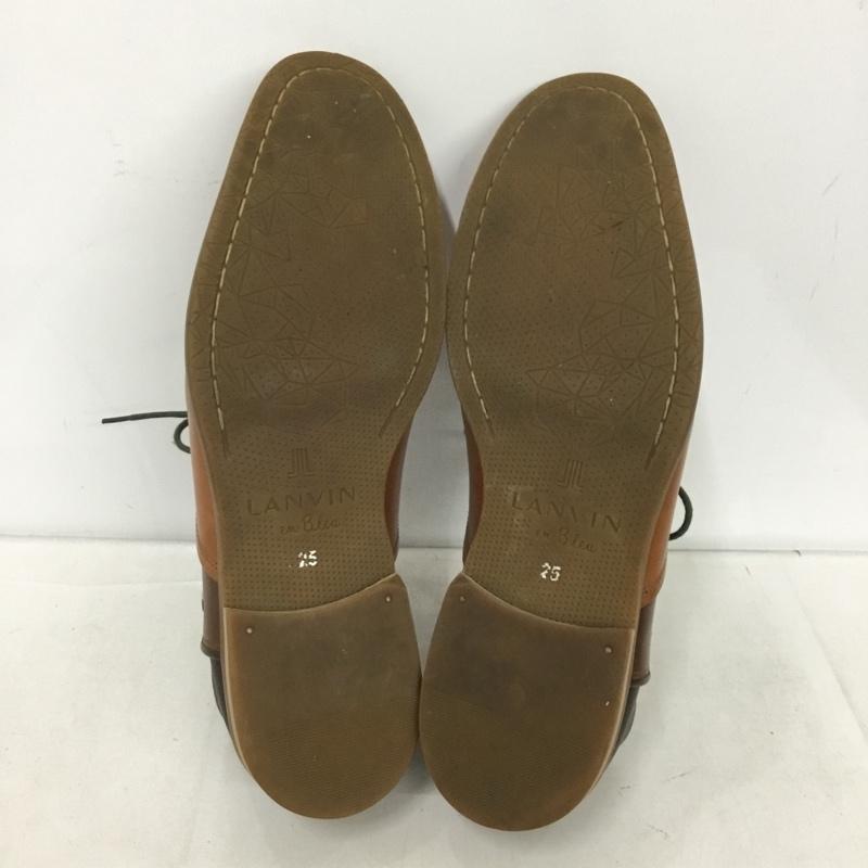 ランバンオンブルー LANVIN en Bleu 革靴 革靴 86130 レースアップシューズ 25 25.0cm ワンポイント 茶 / ブラウン / brown メンズ USED 古着 中古 10152529