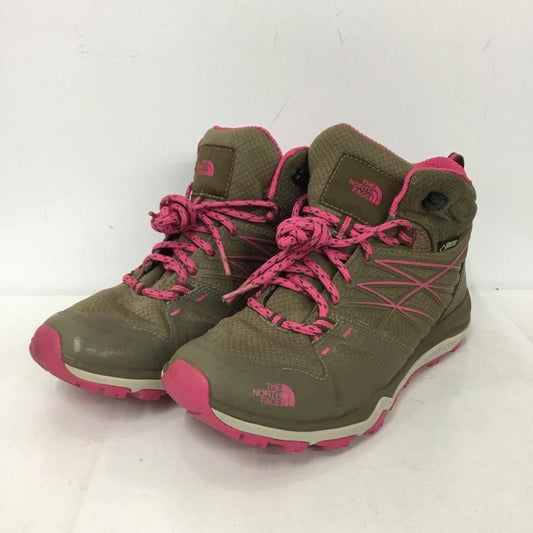 ザノースフェイス THE NORTH FACE アウトドアシューズ アウトドアシューズ 638874 トレッキングシューズ GORE-TEX 24.5cm 24.5cm ロゴ、文字 茶 / ブラウン / brown X 桃 / ピンク / pink レディース USED 古着 中古 10152533
