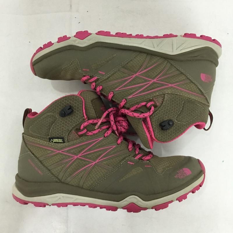 ザノースフェイス THE NORTH FACE アウトドアシューズ アウトドアシューズ 638874 トレッキングシューズ GORE-TEX 24.5cm 24.5cm ロゴ、文字 茶 / ブラウン / brown X 桃 / ピンク / pink レディース USED 古着 中古 10152533