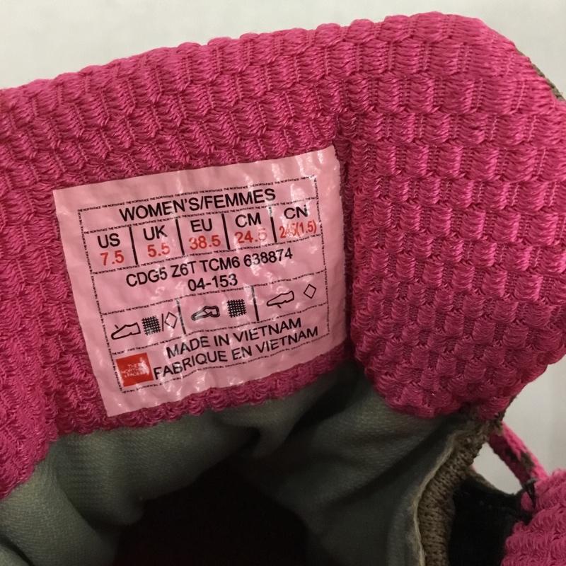 ザノースフェイス THE NORTH FACE アウトドアシューズ アウトドアシューズ 638874 トレッキングシューズ GORE-TEX 24.5cm 24.5cm ロゴ、文字 茶 / ブラウン / brown X 桃 / ピンク / pink レディース USED 古着 中古 10152533