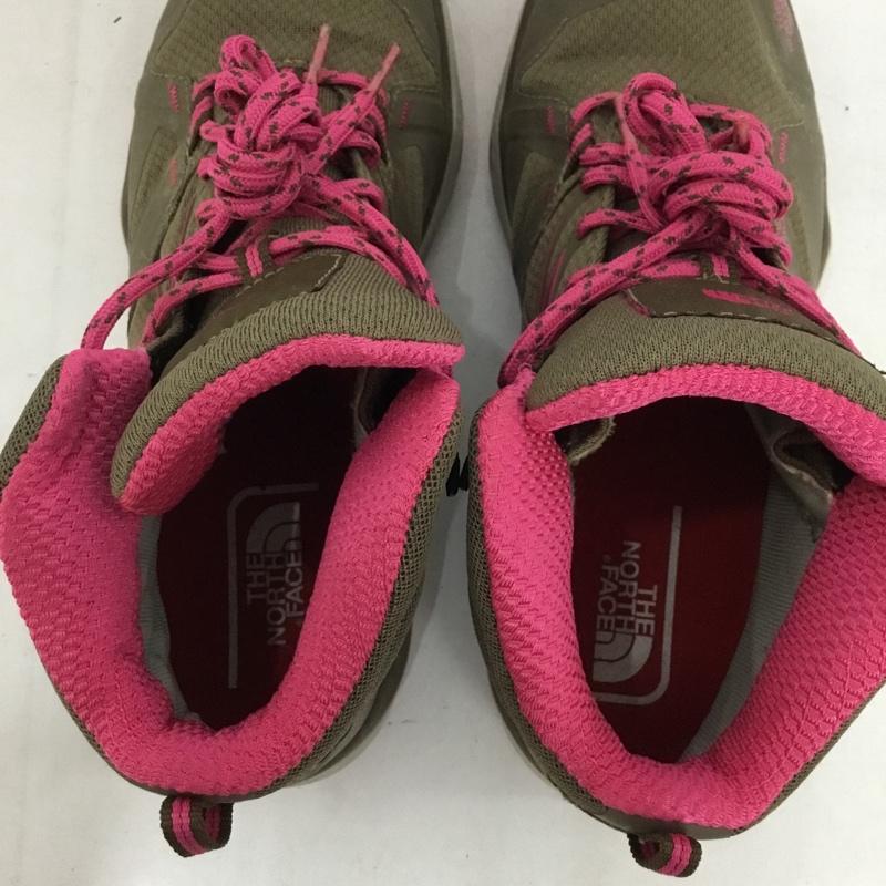 ザノースフェイス THE NORTH FACE アウトドアシューズ アウトドアシューズ 638874 トレッキングシューズ GORE-TEX 24.5cm 24.5cm ロゴ、文字 茶 / ブラウン / brown X 桃 / ピンク / pink レディース USED 古着 中古 10152533