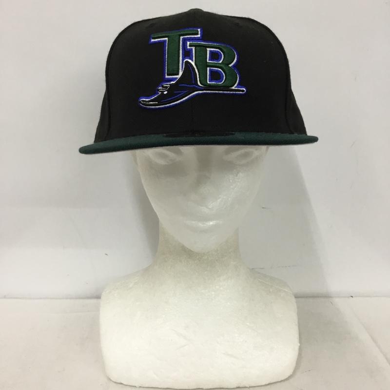 ニューエラ NEW ERA 帽子 キャップ 59FIFTY MLB タンパベイ レイズ 58.7cm ロゴ、文字 黒 / ブラック / black X 緑 / グリーン / green メンズ USED 古着 中古 10152540