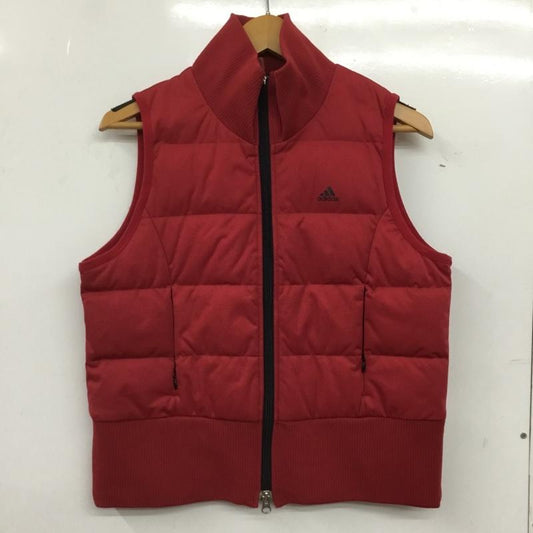 アディダス adidas ベスト ベスト ゴルフウェア ダウンベスト フェザー L ロゴ、文字 赤 / レッド / red レディース USED 古着 中古 10152551