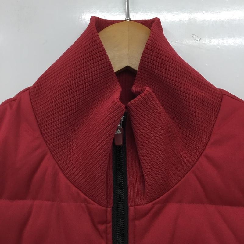 アディダス adidas ベスト ベスト ゴルフウェア ダウンベスト フェザー L ロゴ、文字 赤 / レッド / red レディース USED 古着 中古 10152551