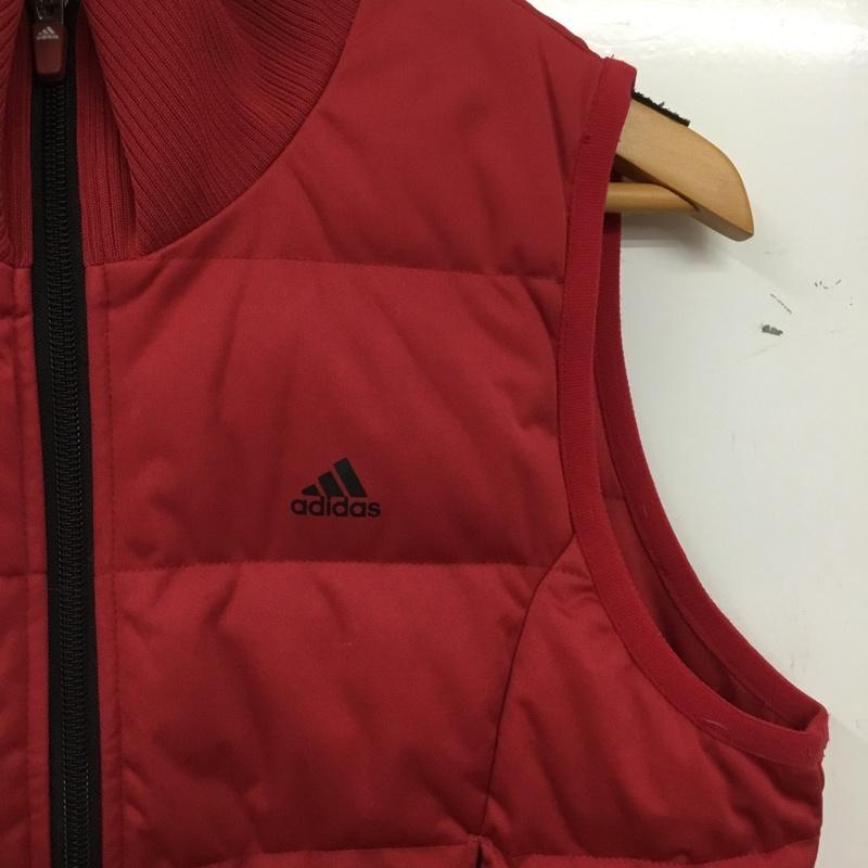 アディダス adidas ベスト ベスト ゴルフウェア ダウンベスト フェザー L ロゴ、文字 赤 / レッド / red レディース USED 古着 中古 10152551