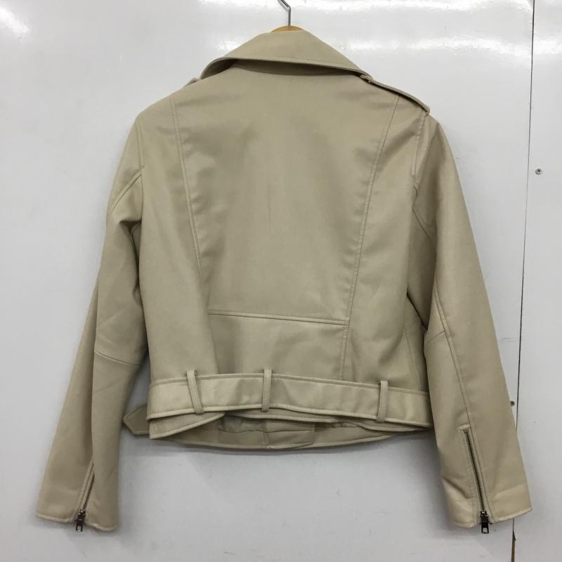 ザラ ZARA ジャケット、上着 ライダース 3046 029 712 フェイクレザー ダブルライダースジャケット L 無地 ベージュ / ベージュ / beige レディース USED 古着 中古 10152552