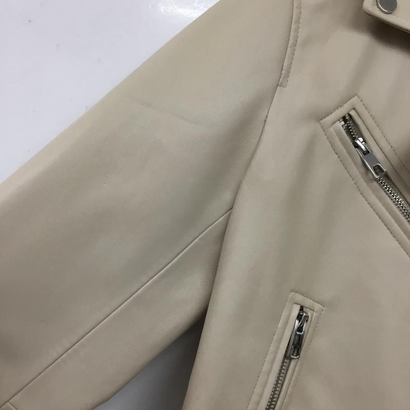 ザラ ZARA ジャケット、上着 ライダース 3046 029 712 フェイクレザー ダブルライダースジャケット L 無地 ベージュ / ベージュ / beige レディース USED 古着 中古 10152552