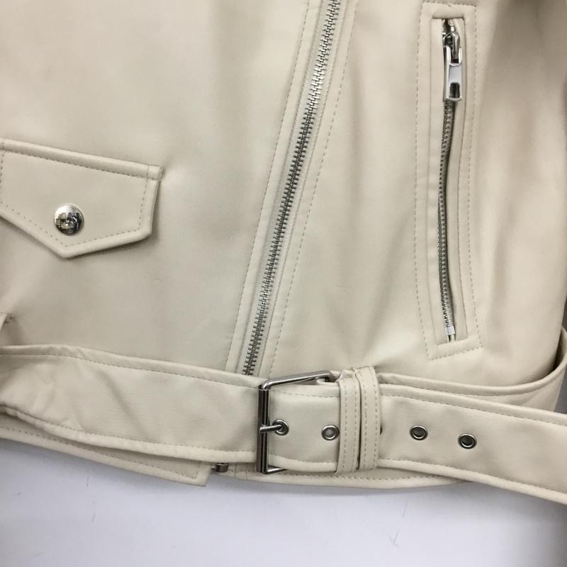 ザラ ZARA ジャケット、上着 ライダース 3046 029 712 フェイクレザー ダブルライダースジャケット L 無地 ベージュ / ベージュ / beige レディース USED 古着 中古 10152552