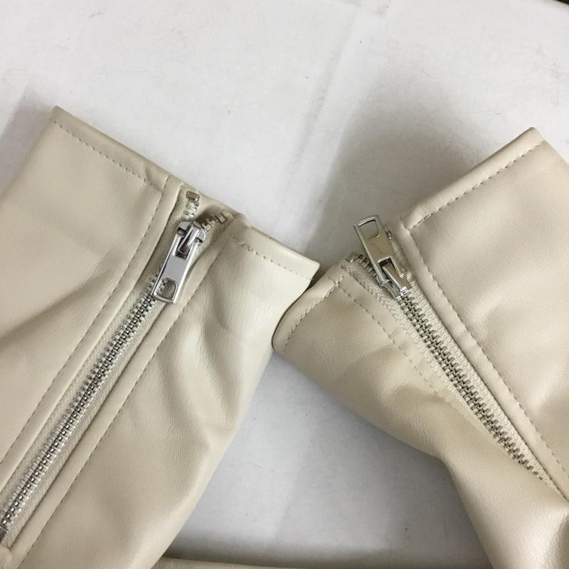 ザラ ZARA ジャケット、上着 ライダース 3046 029 712 フェイクレザー ダブルライダースジャケット L 無地 ベージュ / ベージュ / beige レディース USED 古着 中古 10152552
