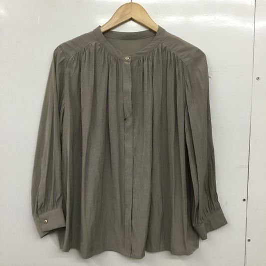 グローブ grove シャツ、ブラウス 長袖 768-85020 サテンブラウス タグ付き L 無地 灰 / グレー / gray レディース USED 古着 中古 10152556