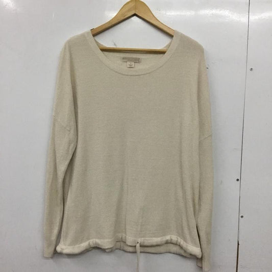 ベアフットドリームズ BAREFOOT DREAMS カットソー 長袖 プルオーバー ルームウェア S 無地 アイボリー / アイボリー / メンズ USED 古着 中古 10152558
