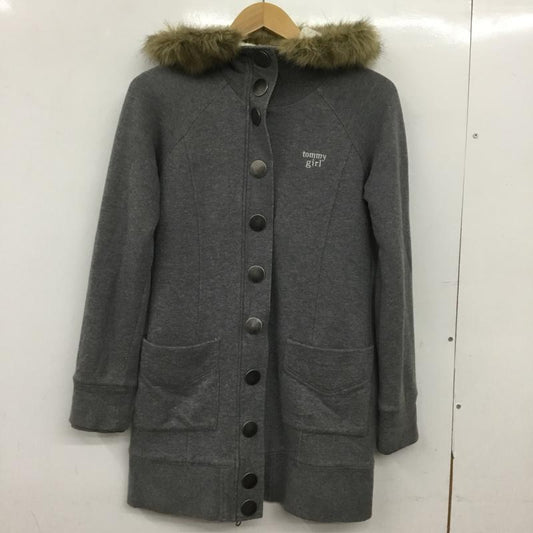 トミーガール tommy girl ジャケット、上着 ジャケット、ブレザー 22-4321608-220 フェイクファー フード付き XS ロゴ、文字 灰 / グレー / gray レディース USED 古着 中古 10152563