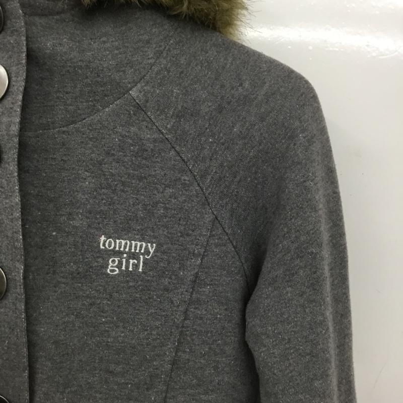 トミーガール tommy girl ジャケット、上着 ジャケット、ブレザー 22-4321608-220 フェイクファー フード付き XS ロゴ、文字 灰 / グレー / gray レディース USED 古着 中古 10152563