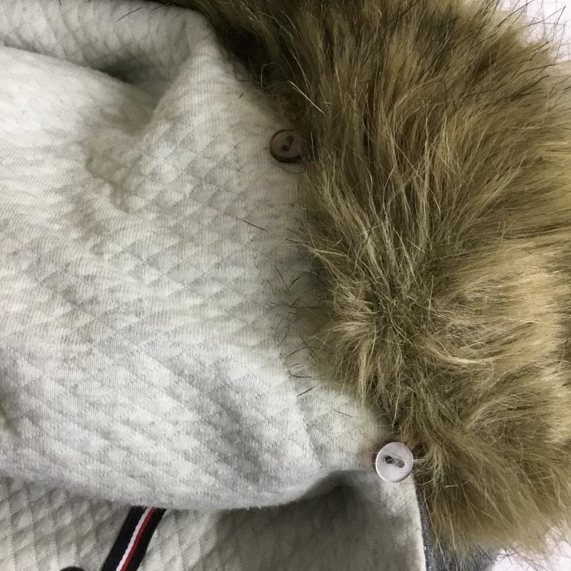 トミーガール tommy girl ジャケット、上着 ジャケット、ブレザー 22-4321608-220 フェイクファー フード付き XS ロゴ、文字 灰 / グレー / gray レディース USED 古着 中古 10152563