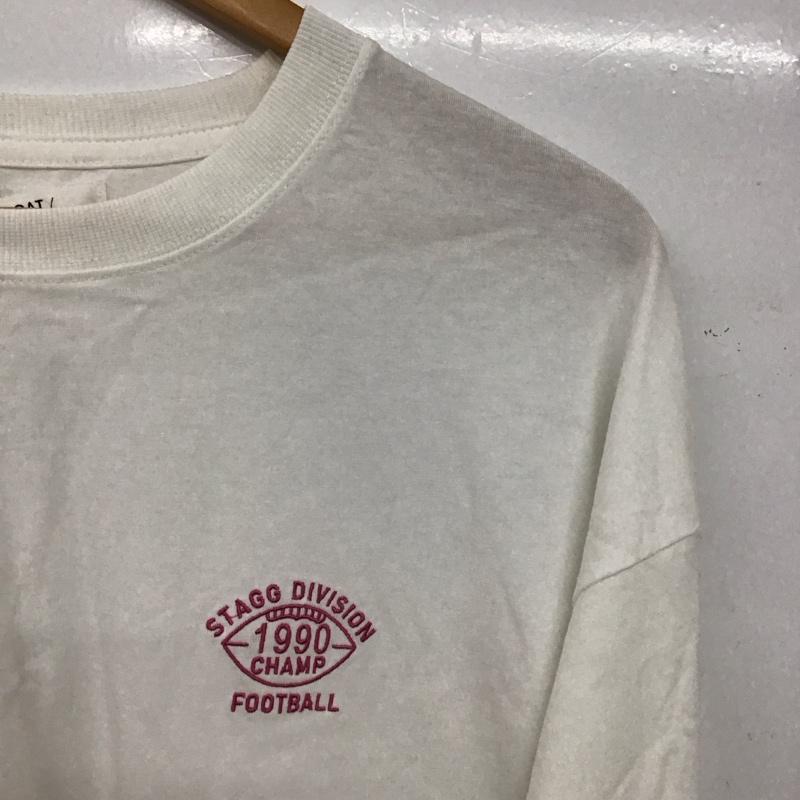 ディスコート Discoat Tシャツ 長袖 タグ付 FREE ロゴ、文字 X 刺繍 白 / ホワイト / white レディース USED 古着 中古 10152571