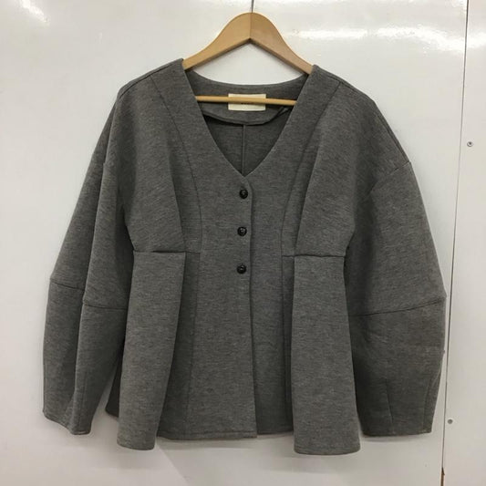 オルン OLUN カーディガン 長袖 138254-119-002 クーンペプラムカーディガン S 無地 灰 / グレー / gray レディース USED 古着 中古 10152573