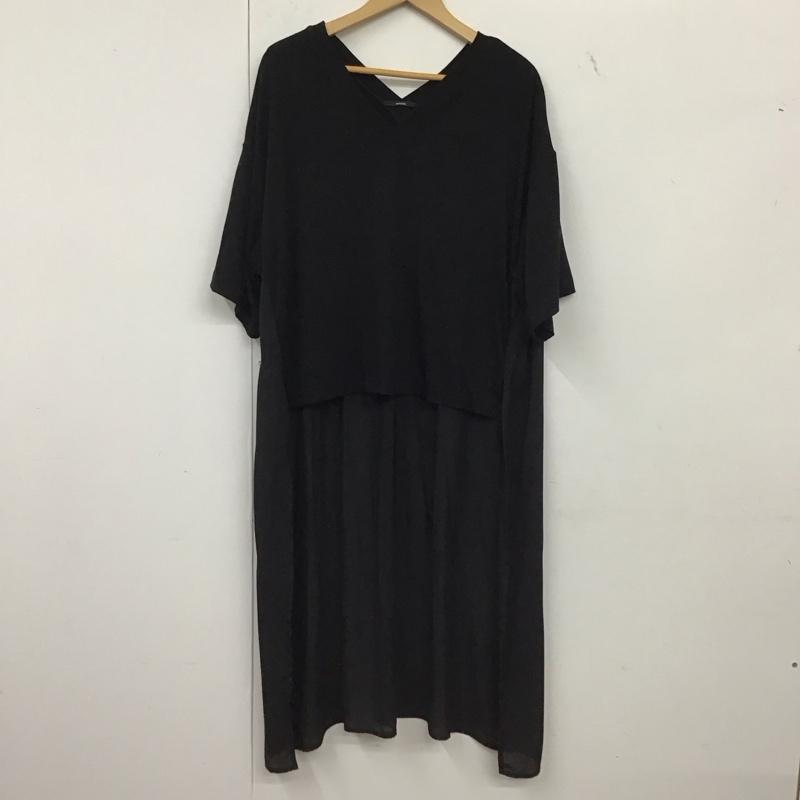 オズモーシス OSMOSIS カットソー 半袖 半袖カットソー 無地Tシャツ Vネックロングカットソー ONE SIZE 無地 黒 / ブラック / black レディース USED 古着 中古 10152577