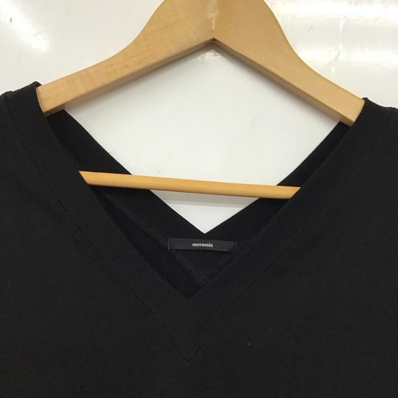オズモーシス OSMOSIS カットソー 半袖 半袖カットソー 無地Tシャツ Vネックロングカットソー ONE SIZE 無地 黒 / ブラック / black レディース USED 古着 中古 10152577