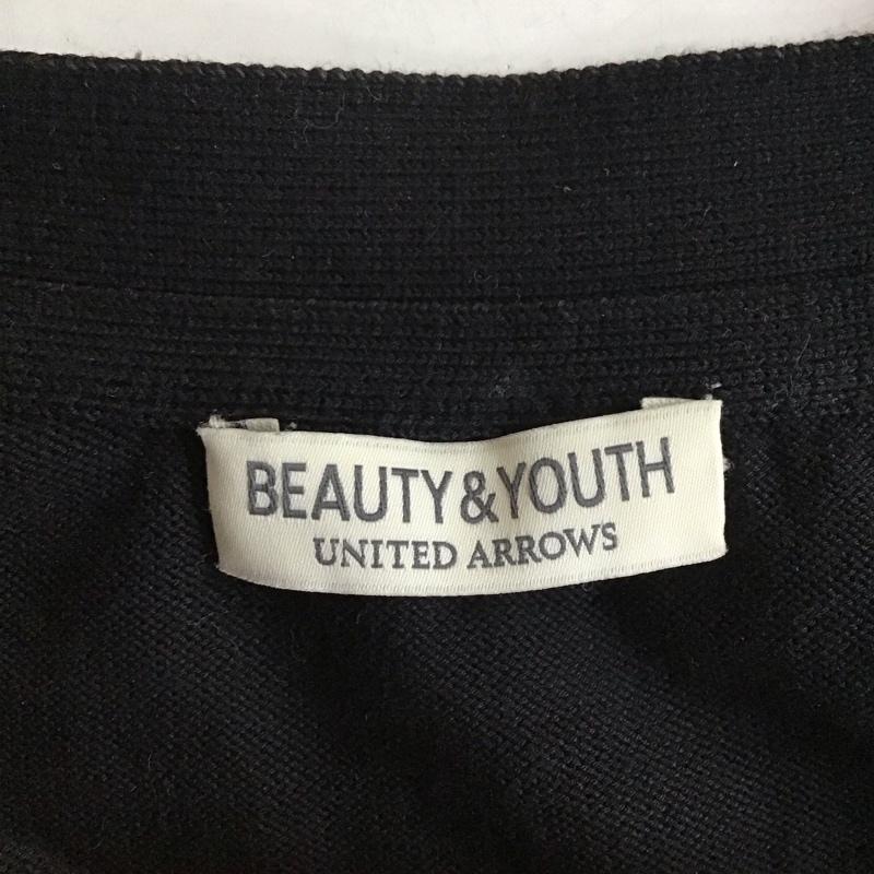 ビューティアンドユース BEAUTY&YOUTH カーディガン 長袖 1228-199-0646 BY ガスコットン Vカーディガン XL 無地 黒 / ブラック / black レディース USED 古着 中古 10152588