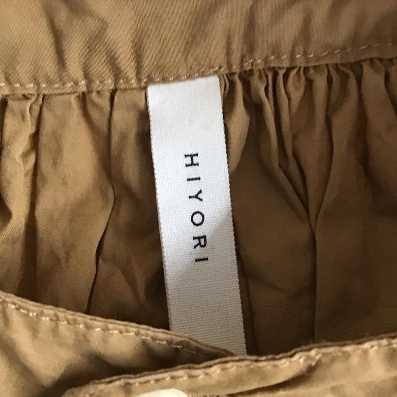 ひより HIYORI ワンピース ロングスカート 長袖シャツワンピース 無地シャツ ノーカラーシャツ FREE 無地 茶 / ブラウン / brown レディース USED 古着 中古 10152598