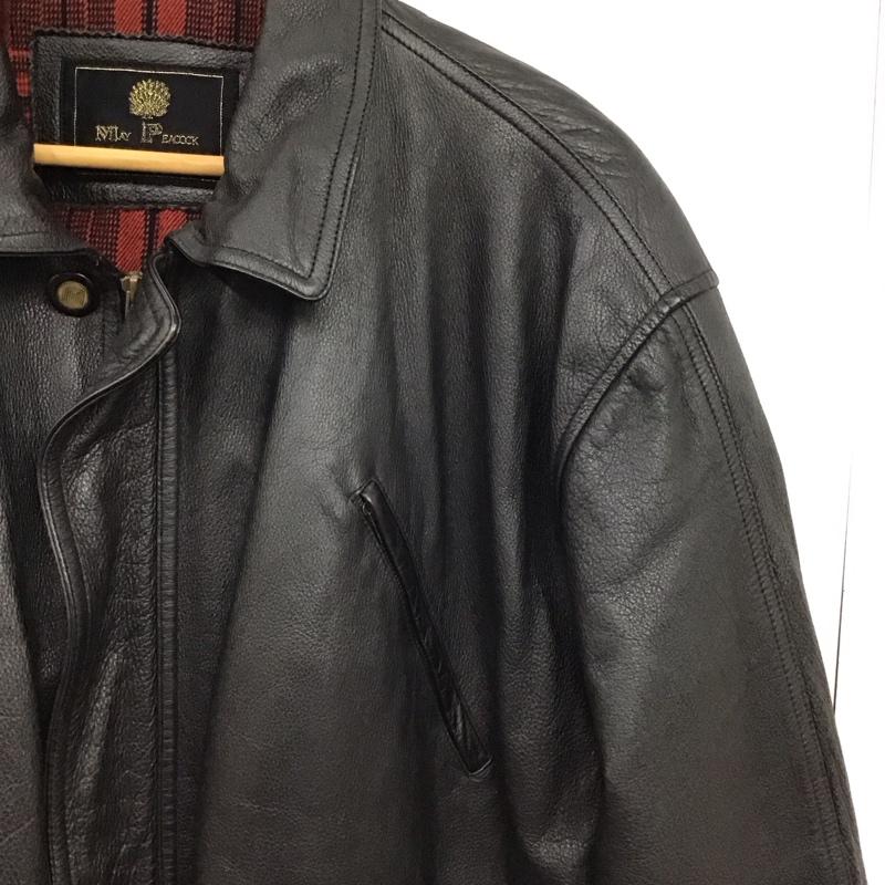 古着 USED ジャケット、上着 ジャンパー、ブルゾン ジップアップジャケット レザージャケット アウター 無地 黒 / ブラック / black メンズ USED 古着 中古 10152627
