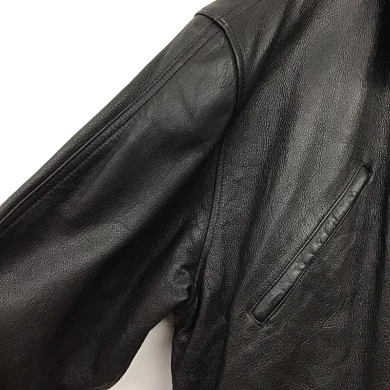 古着 USED ジャケット、上着 ジャンパー、ブルゾン ジップアップジャケット レザージャケット アウター 無地 黒 / ブラック / black メンズ USED 古着 中古 10152627