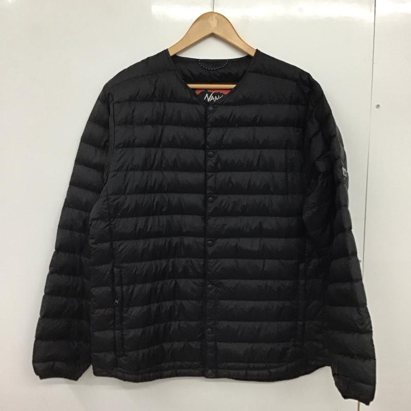 ナンガ NANGA ジャケット、上着 ジャンパー、ブルゾン ダウンジャケット アウター フロントボタン XL 無地 黒 / ブラック / black メンズ USED 古着 中古 10152629