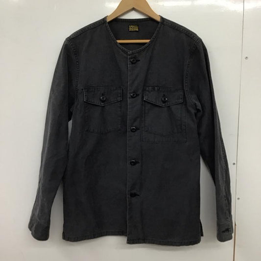 ピッグアンドルースター PIG&ROOSTER シャツ、ブラウス 長袖 長袖シャツ ノーカラーシャツ フロントボタン 40 無地 ダークグレー / ダークグレー / メンズ USED 古着 中古 10152631