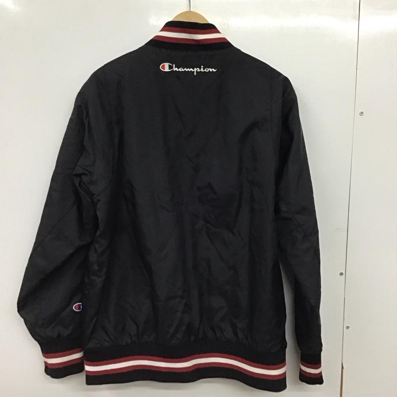 チャンピオン Champion ジャケット、上着 ジャンパー、ブルゾン cj1907 スタジャン ナイロンジャケット M ロゴ、文字 黒 / ブラック / black メンズ USED 古着 中古 10152632