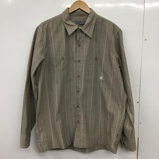 ブルコ BLUCO シャツ、ブラウス 長袖 ol-109-022 長袖シャツ ストライプシャツ カラーシャツ L ストライプ 灰 / グレー / gray メンズ USED 古着 中古 10152633