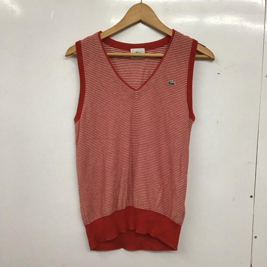 ラコステ LACOSTE ベスト ベスト 42 ボーダー柄 白 / ホワイト / white X 赤 / レッド / red レディース USED 古着 中古 10152638