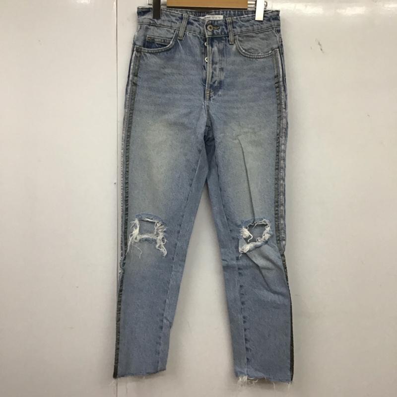 ザラ ZARA パンツ デニム、ジーンズ 34 無地 水色 / ライトブルー / レディース USED 古着 中古 10152642