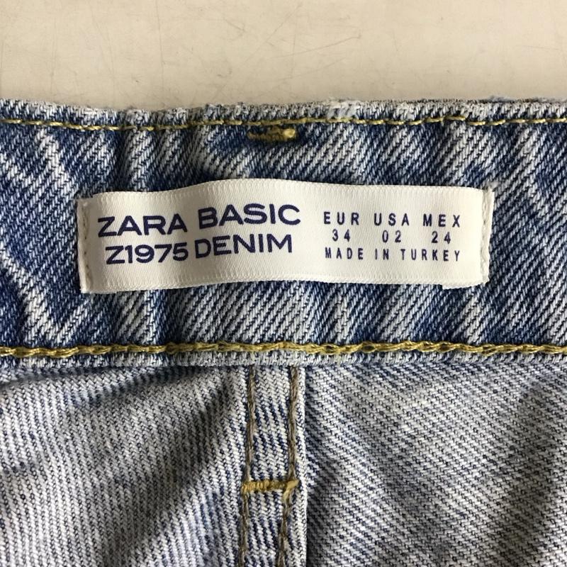 ザラ ZARA パンツ デニム、ジーンズ 34 無地 水色 / ライトブルー / レディース USED 古着 中古 10152642