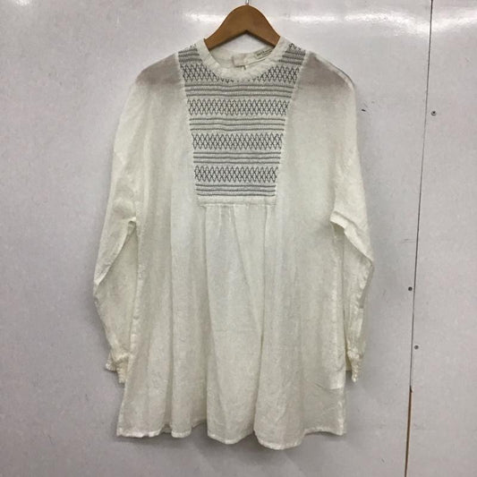 アースミュージックアンドエコロジー earth music&ecology カットソー 長袖 FREE 刺繍 白 / ホワイト / white レディース USED 古着 中古 10152647