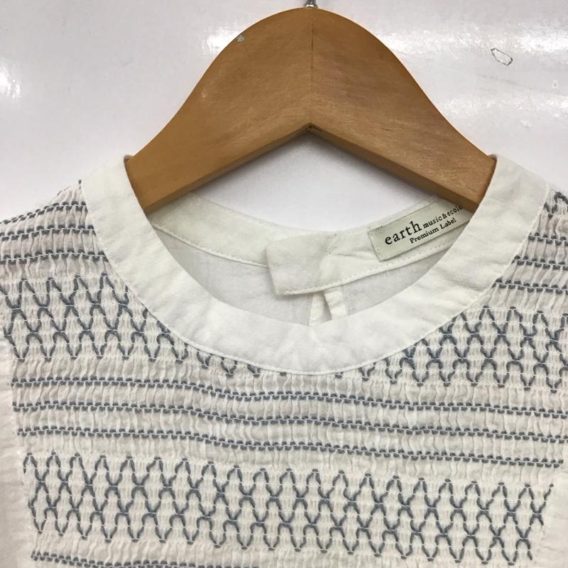 アースミュージックアンドエコロジー earth music&ecology カットソー 長袖 FREE 刺繍 白 / ホワイト / white レディース USED 古着 中古 10152647