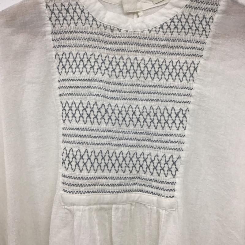 アースミュージックアンドエコロジー earth music&ecology カットソー 長袖 FREE 刺繍 白 / ホワイト / white レディース USED 古着 中古 10152647