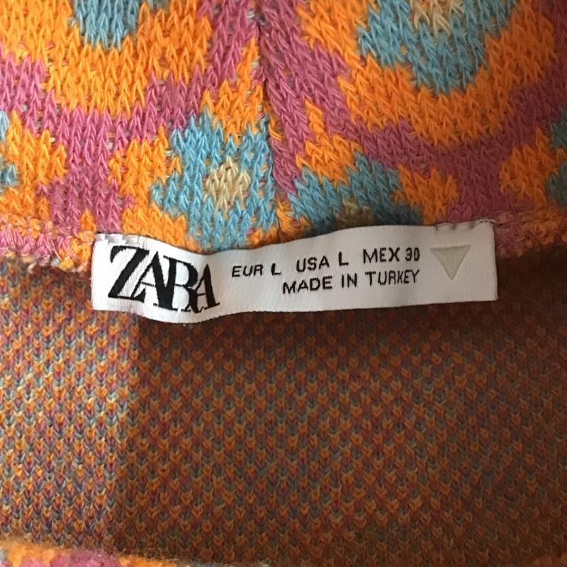 ザラ ZARA ワンピース ひざ丈スカート L 総柄 マルチカラー / マルチカラー / multicolor レディース USED 古着 中古 10152651