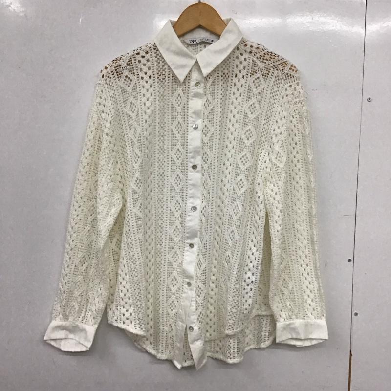 ザラ ZARA シャツ、ブラウス 長袖 M 無地 白 / ホワイト / white レディース USED 古着 中古 10152652