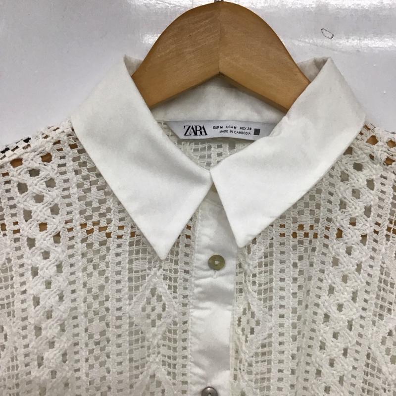 ザラ ZARA シャツ、ブラウス 長袖 M 無地 白 / ホワイト / white レディース USED 古着 中古 10152652