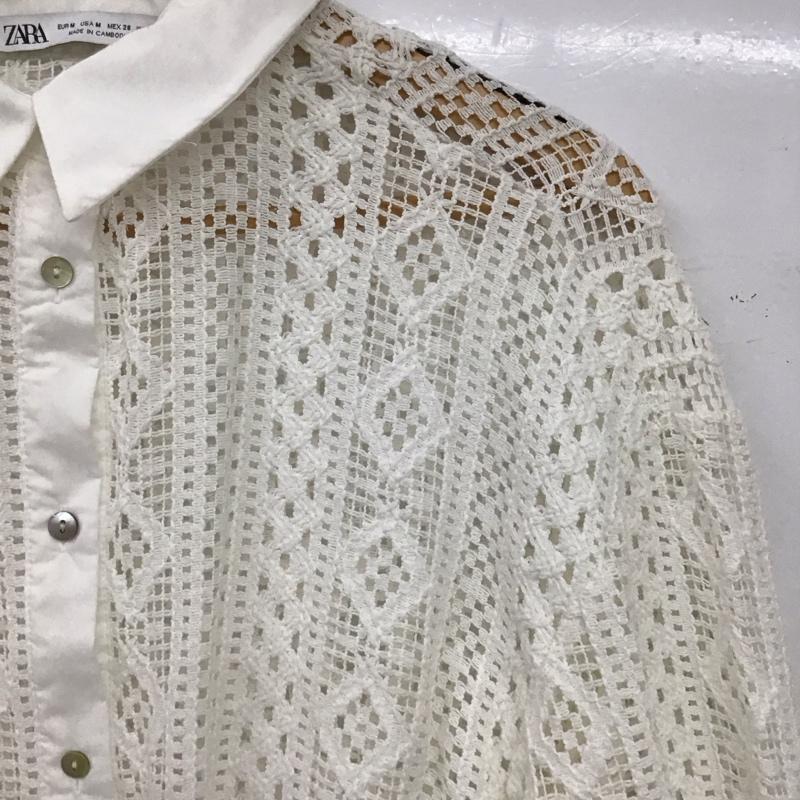 ザラ ZARA シャツ、ブラウス 長袖 M 無地 白 / ホワイト / white レディース USED 古着 中古 10152652