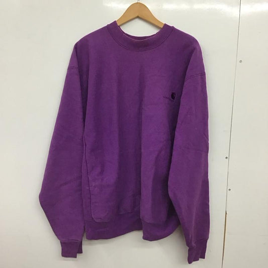 カーハート Carhartt トレーナー 長袖 長袖トレーナー スウェット クルーネック プルオーバー ロゴ、文字 紫 / パープル / purple メンズ USED 古着 中古 10152655