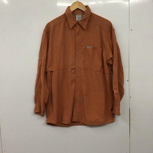 コロンビア Columbia シャツ、ブラウス 長袖 長袖シャツ ロゴシャツ カラーシャツ M ロゴ、文字 橙 / オレンジ / orange メンズ USED 古着 中古 10152658