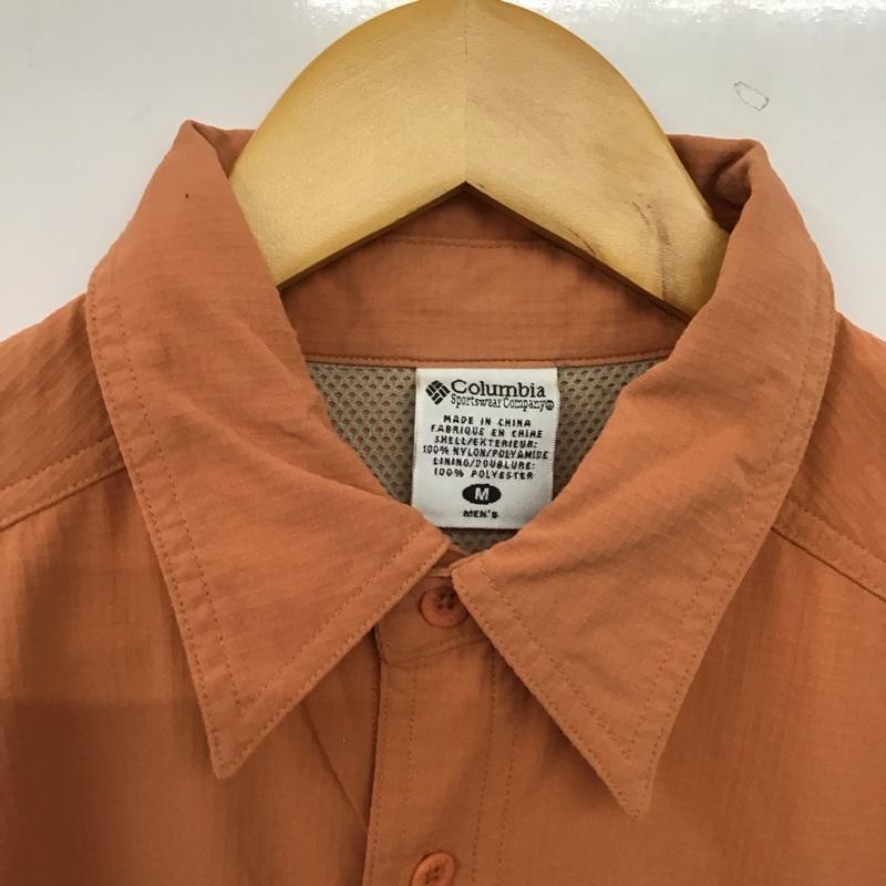 コロンビア Columbia シャツ、ブラウス 長袖 長袖シャツ ロゴシャツ カラーシャツ M ロゴ、文字 橙 / オレンジ / orange メンズ USED 古着 中古 10152658