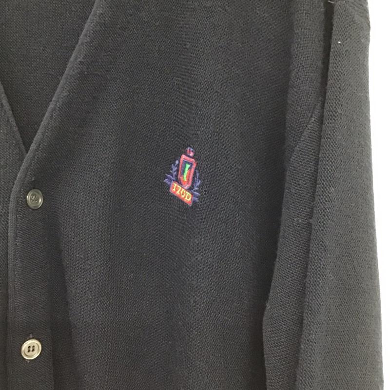 アイゾッド IZOD カーディガン 長袖 長袖カーディガン 前ボタン ニットカーディガン XL ロゴ、文字 紺 / ネイビー / navy メンズ USED 古着 中古 10152662
