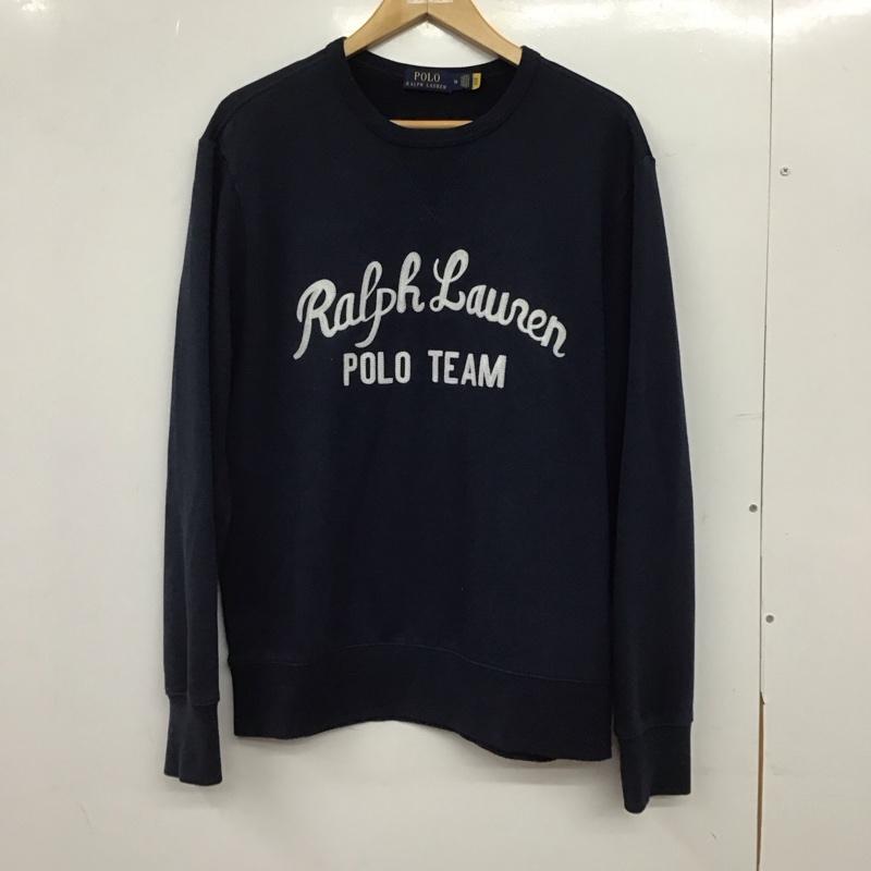 ポロラルフローレン POLO RALPH LAUREN トレーナー 長袖 長袖トレーナー スウェット クルーネック プルオーバー M ロゴ、文字 紺 / ネイビー / navy メンズ USED 古着 中古 10152664
