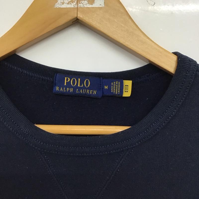 ポロラルフローレン POLO RALPH LAUREN トレーナー 長袖 長袖トレーナー スウェット クルーネック プルオーバー M ロゴ、文字 紺 / ネイビー / navy メンズ USED 古着 中古 10152664