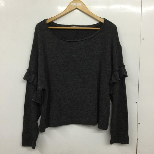 ザラ ZARA ニット、セーター 長袖 5580 404 801 肩フリル L 無地 灰 / グレー / gray レディース USED 古着 中古 10152672