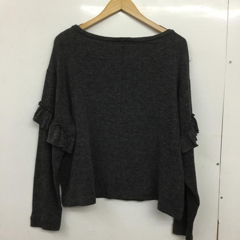 ザラ ZARA ニット、セーター 長袖 5580 404 801 肩フリル L 無地 灰 / グレー / gray レディース USED 古着 中古 10152672