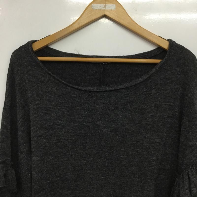 ザラ ZARA ニット、セーター 長袖 5580 404 801 肩フリル L 無地 灰 / グレー / gray レディース USED 古着 中古 10152672